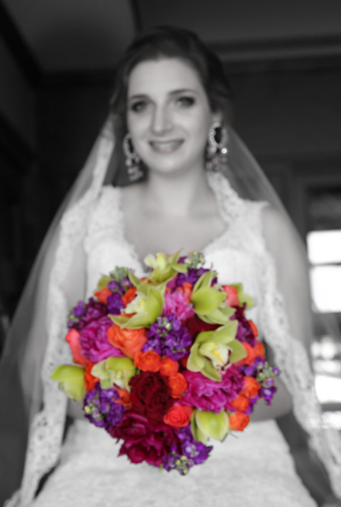 Latin bride colorful bouquet