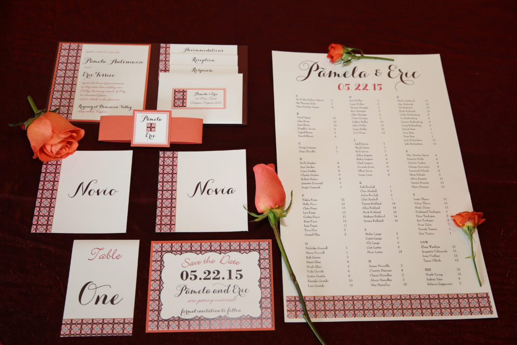Latin tiles wedding invitation