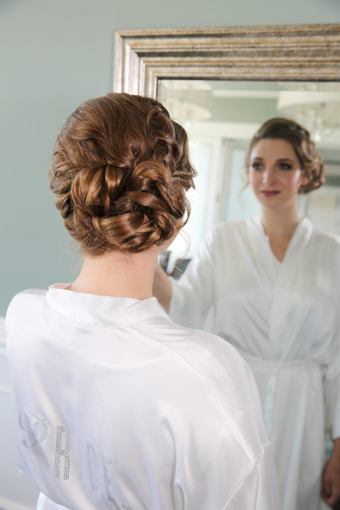 Latin Bride with low side braided bun