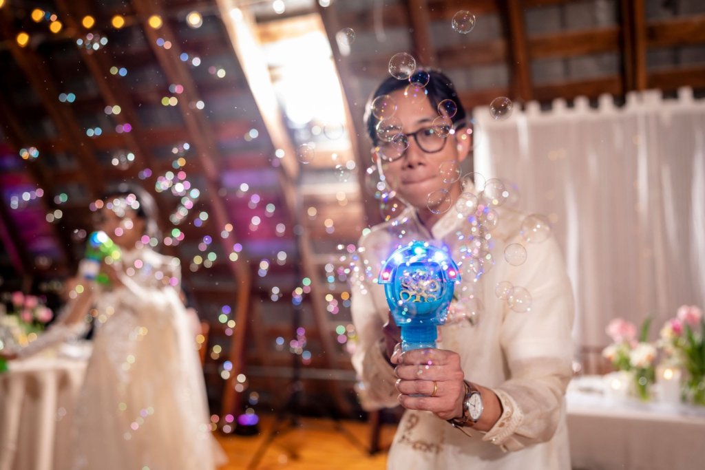bubble entrance wedding
